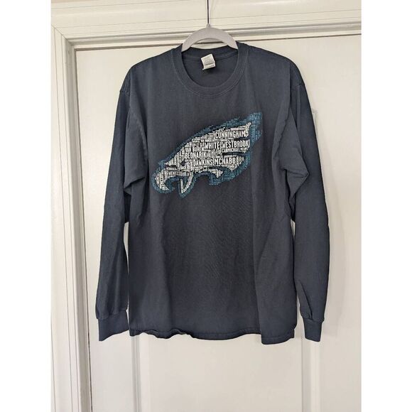 Philadelphia Eagles Players T-shirt Men's size Large veterans long‎ sleeve fan - Picture 1 of 5